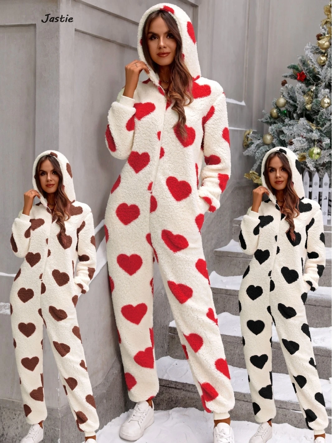 2024 New Autumn Winter Women Plush Love Print Valentine Day Warm Hooded Jumpsuit Causal Sleepwear Homewear
2024 New Autumn Winter Women Plush Love Print Valentine Day Warm Hooded Jumpsuit Causal Sleepwear Homewear