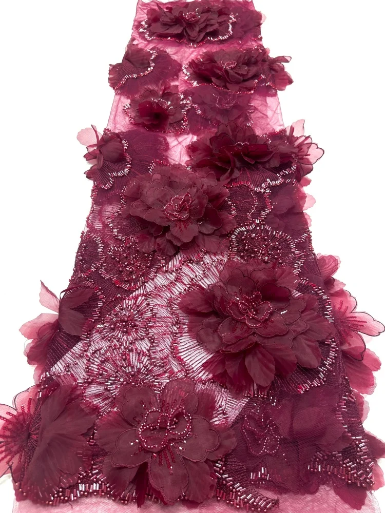 Elegant 3D Flower Handmade Applique Lace Fabric 2026 High Quality French Sequins Beaded Tulle Lace For Wedding Dress 5 Yards
Elegant 3D Flower Handmade Applique Lace Fabric 2026 High Quality French Sequins Beaded Tulle Lace For Wedding Dress 5 Yards