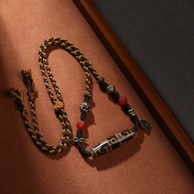 Rinpoche Pendant Braided Rope Necklace Tibetan Vintage Agate Four-Eyed Dzi Bead Sweater Chain
Rinpoche Pendant Braided Rope Necklace Tibetan Vintage Agate Four-Eyed Dzi Bead Sweater Chain
