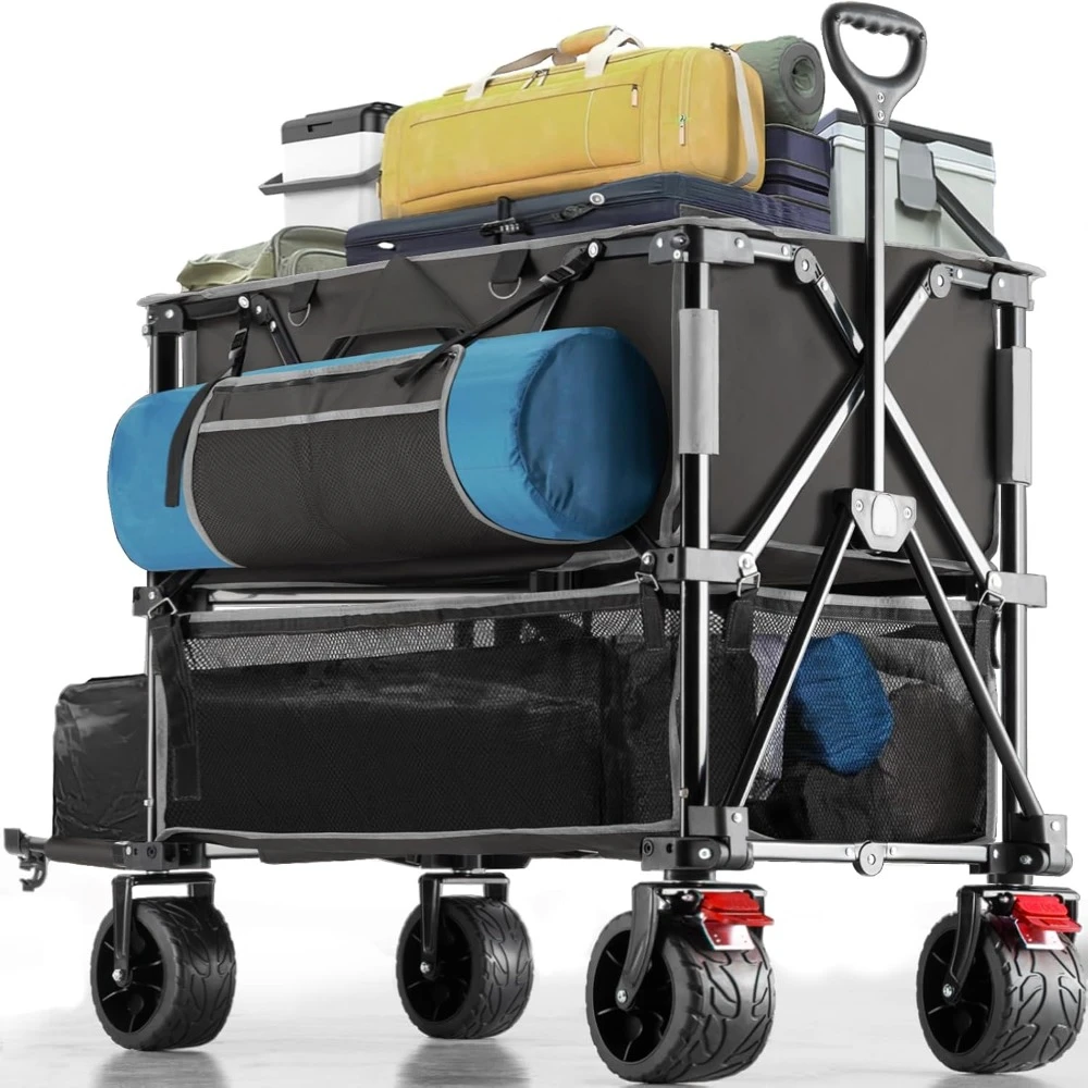 400L Foldable Double Decker Wagon- 52" Extra Long Extender - All-Terrain Big Wheels Large Capacity Collapsible Wagon Cart
400L Foldable Double Decker Wagon- 52" Extra Long Extender - All-Terrain Big Wheels Large Capacity Collapsible Wagon Cart