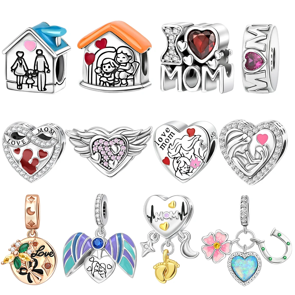 925 Sterling Silver Heart-shaped Love Mothers House Family Bead Charm Pendant Fit Bracelet Jewelry Handmade DIY Gifts
925 Sterling Silver Heart-shaped Love Mothers House Family Bead Charm Pendant Fit Bracelet Jewelry Handmade DIY Gifts