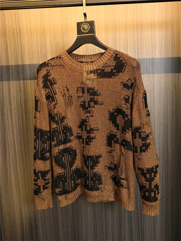 Мужской вязаный свитер в американском стиле ретро с вырезами, окрашенный, модный, свободного кроя, с круглым вырезом, с длинными рукавами, в городском стиле, молодежный
Мужской вязаный свитер в американском стиле ретро с вырезами, окрашенный, модный, свободного кроя, с круглым вырезом, с длинными рукавами, в городском стиле, молодежный