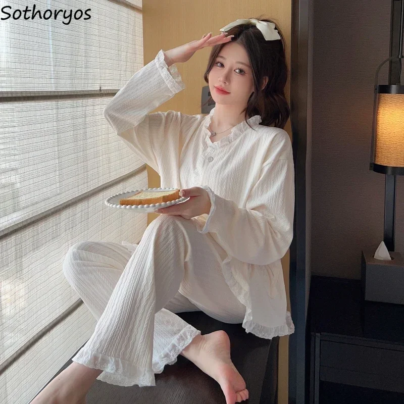 Pajama Sets for Women Autumn Baggy Patchwork Sweet Homewear Students All-match Sleepwear Pockets Lounge Fashion Ulzzang Classic
Pajama Sets for Women Autumn Baggy Patchwork Sweet Homewear Students All-match Sleepwear Pockets Lounge Fashion Ulzzang Classic