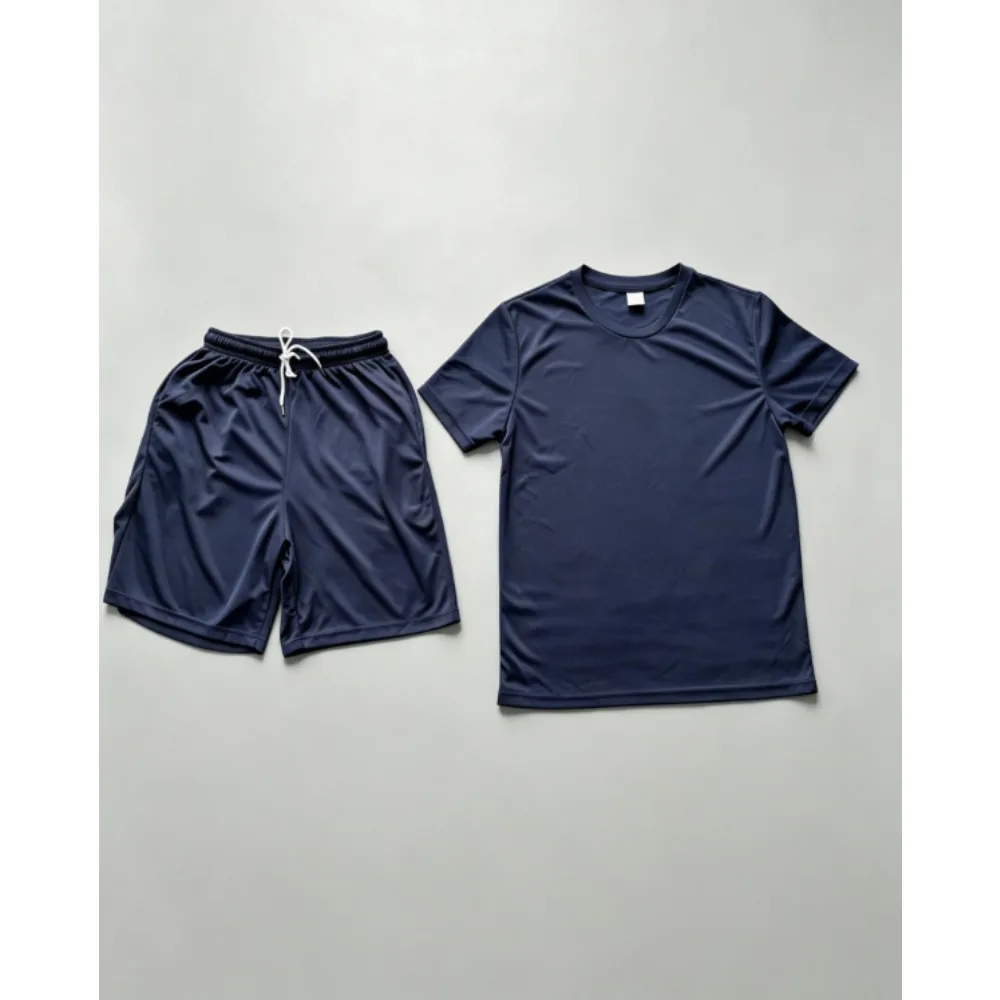 Summer Solid Navy Athletic Outfit Breathable Short Sleeve Top Loose Running Shorts Tracksuit
Summer Solid Navy Athletic Outfit Breathable Short Sleeve Top Loose Running Shorts Tracksuit