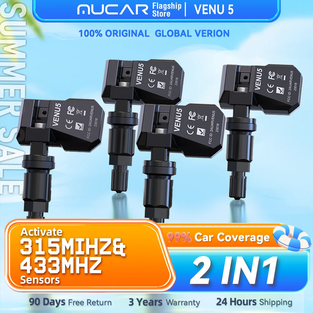 MUCAR VENU 5 Sensor 433 315MHZ TPMS Sensor 2 in 1 Tire Repair Tools Scanner Tire Pressure Monitor Tester Programming 4 PCS Metal
MUCAR VENU 5 Sensor 433 315MHZ TPMS Sensor 2 in 1 Tire Repair Tools Scanner Tire Pressure Monitor Tester Programming 4 PCS Metal