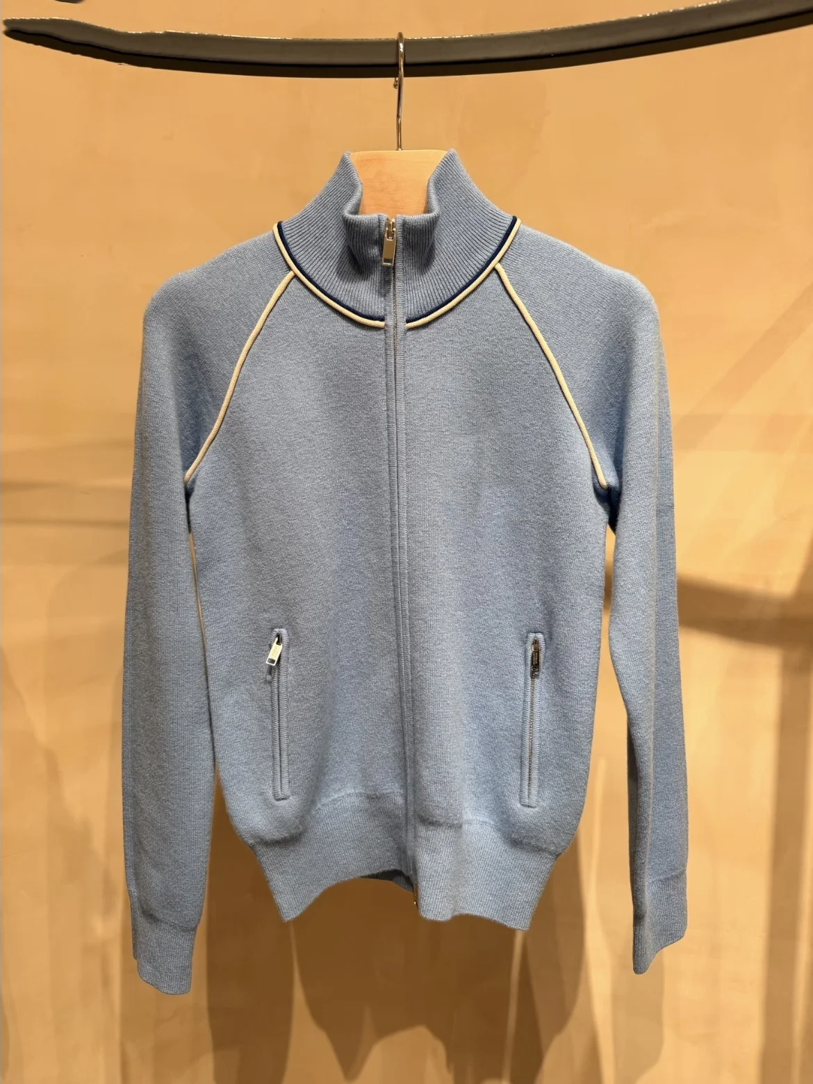 Blue Knitted Baseball Jacket Double Zipper Half High Collar Early Spring Women's Fashion Cotton Wool Blend Long Sleeve Cardigan
Blue Knitted Baseball Jacket Double Zipper Half High Collar Early Spring Women's Fashion Cotton Wool Blend Long Sleeve Cardigan