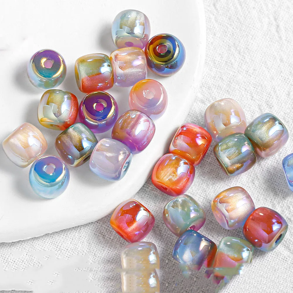 Fresh New DIY Jewelry Findings Double Colors Glitter Bling Geometry Resin Barrel Pony Beads Fit Bracelet Spacers 7*8mm 60pcs
Fresh New DIY Jewelry Findings Double Colors Glitter Bling Geometry Resin Barrel Pony Beads Fit Bracelet Spacers 7*8mm 60pcs