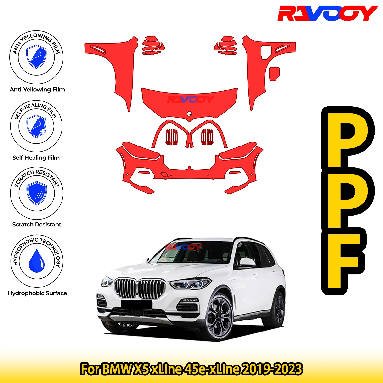 Для BMW X5 xLine 45e-xLine 2019-2023 глянцевая матовая черная предварительно вырезанная передняя защитная пленка PPF комплект
Для BMW X5 xLine 45e-xLine 2019-2023 глянцевая матовая черная предварительно вырезанная передняя защитная пленка PPF комплект