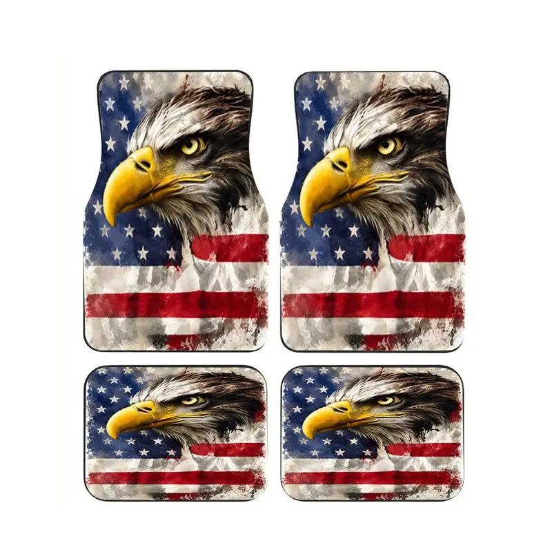 4PCS Car Floor Mats Universal Bald Eagle USA American Flag Stars Stripes Waterproof Non Slip Rubber Auto Liner Front Rear Set
4PCS Car Floor Mats Universal Bald Eagle USA American Flag Stars Stripes Waterproof Non Slip Rubber Auto Liner Front Rear Set