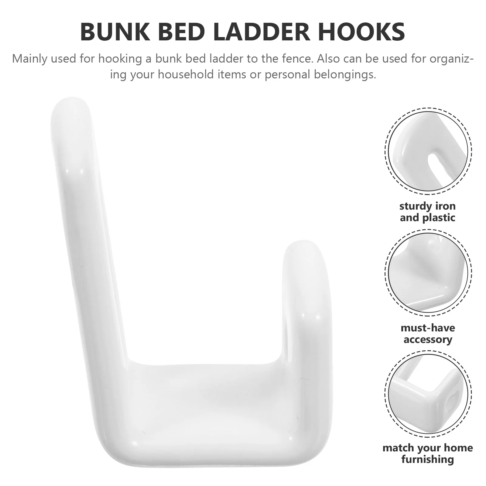 Bunk Bed Ladder Hook Heavy Duty L Shaped Plastic Iron Bracket Fixing Hook Safety Children Bedroom Ladder Accessory 
Bunk Bed Ladder Hook Heavy Duty L Shaped Plastic Iron Bracket Fixing Hook Safety Children Bedroom Ladder Accessory