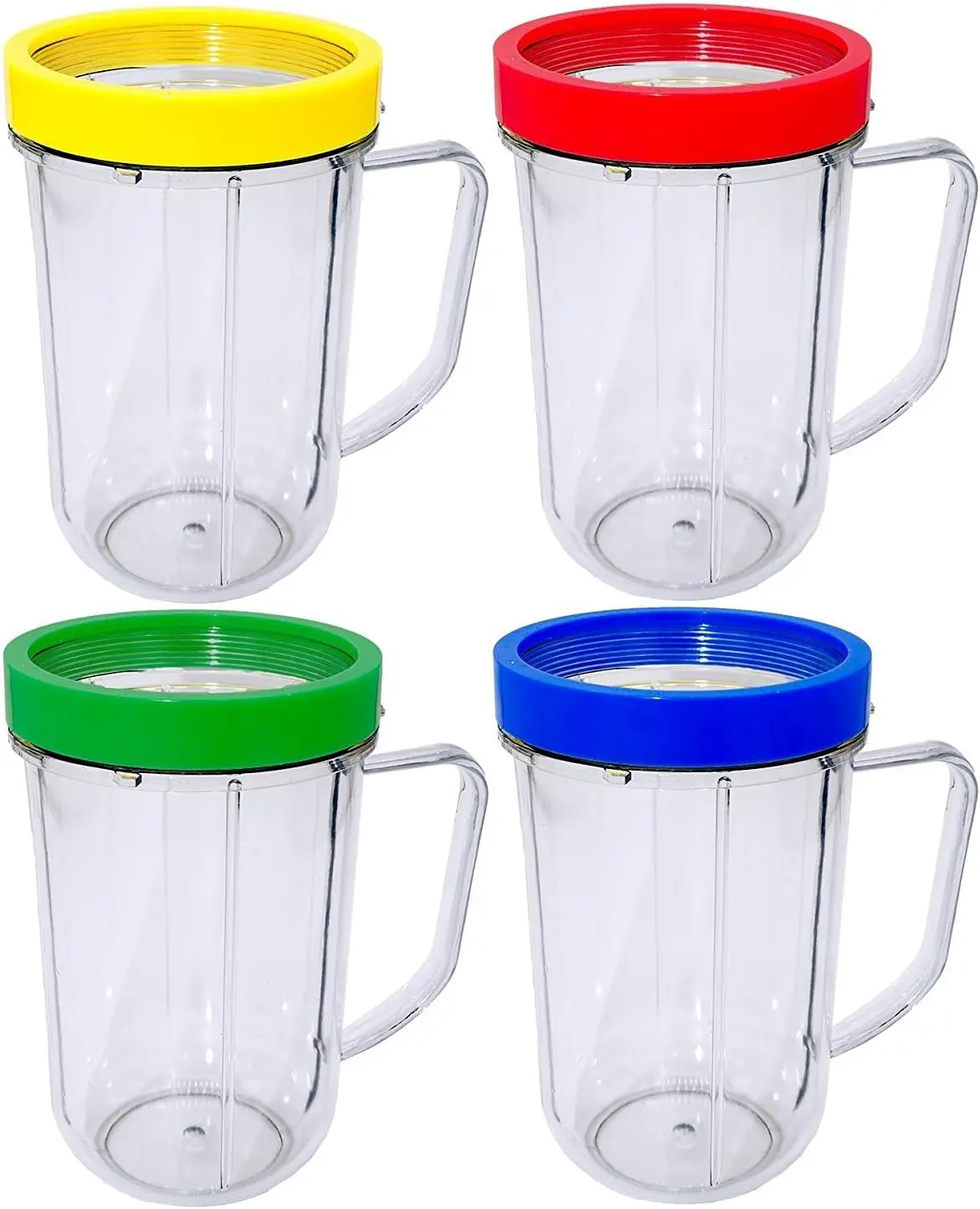 4pcs Party Cups Mugs Compatible with Original Magic Bullet Juicer, 16 Ounce with Colored Lip Rings for Easy Identification
4pcs Party Cups Mugs Compatible with Original Magic Bullet Juicer, 16 Ounce with Colored Lip Rings for Easy Identification