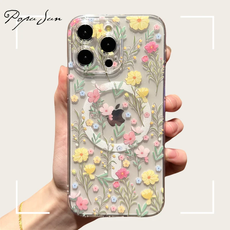 Transparent Magsafe Magnetic Print Flower Pattern Case iPhone 17 Air 16 11 13 12 14 Pro Max 15 Plus Funda Wireless Charge Clear
Transparent Magsafe Magnetic Print Flower Pattern Case iPhone 17 Air 16 11 13 12 14 Pro Max 15 Plus Funda Wireless Charge Clear