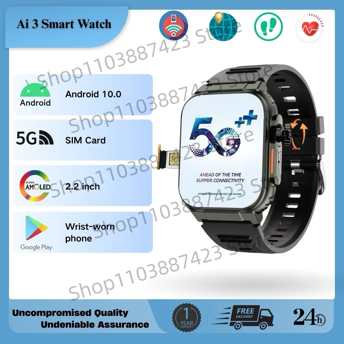 2025 4G Full Netcoms Smart Watch Ultra Ai 3 4G Android 10.0 Watch SIM Card 64GB GPS WIFI APP Download 49MM Men Women Smart Watch 
2025 4G Full Netcoms Smart Watch Ultra Ai 3 4G Android 10.0 Watch SIM Card 64GB GPS WIFI APP Download 49MM Men Women Smart Watch