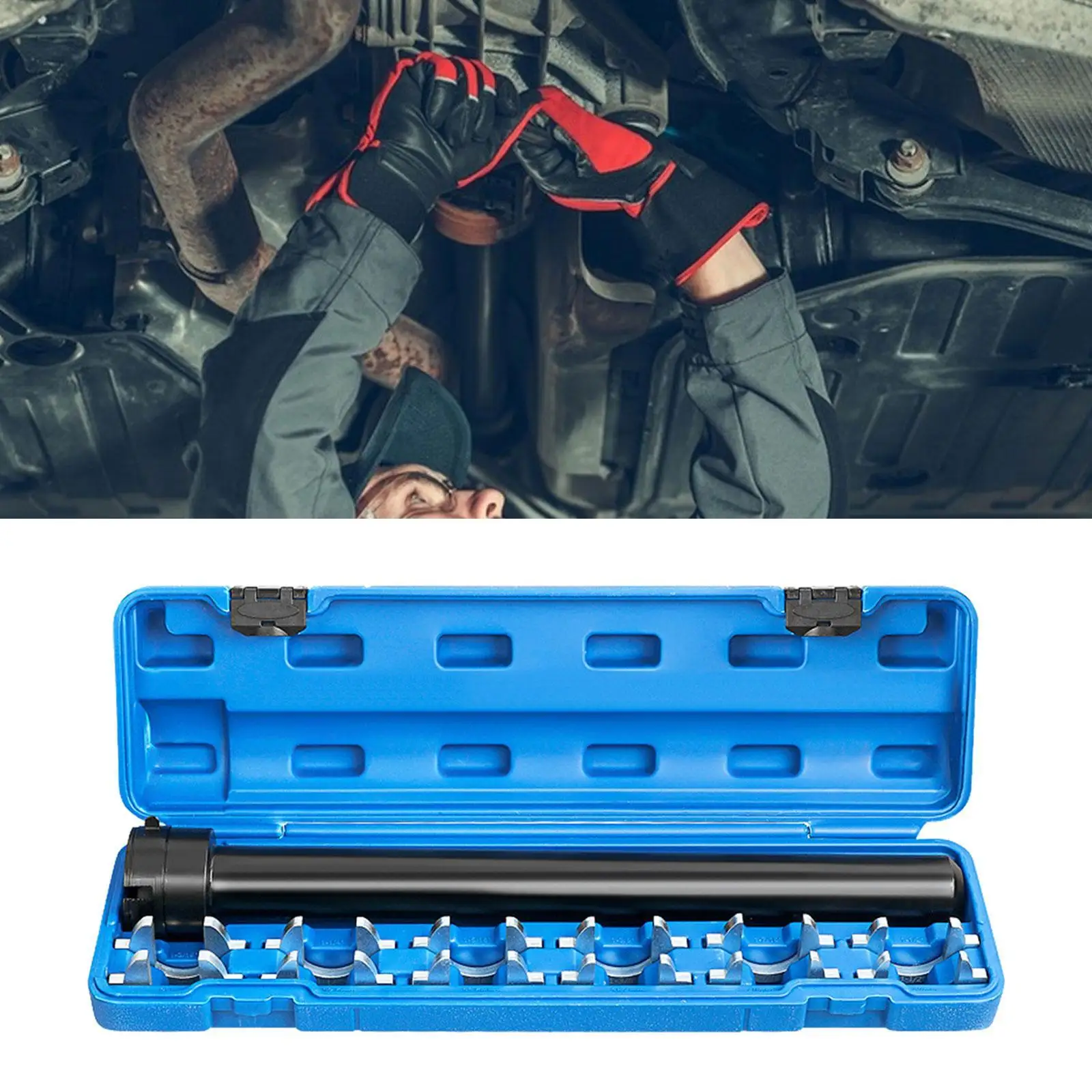 13 Pieces Inner Tie Rod Tool Set 1/2" Drive Tube with Storage Box Easy Use Removal and Installation for Trucks Suvs Cars
13 Pieces Inner Tie Rod Tool Set 1/2" Drive Tube with Storage Box Easy Use Removal and Installation for Trucks Suvs Cars