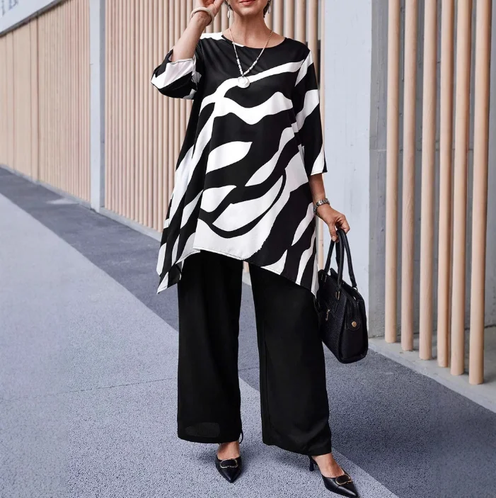 Women's Temperament Suit 2025 Spring Summer Latest Round Neck Plus Size Casual and Comfortable Straight Leg Pants Set for Summer
Women's Temperament Suit 2025 Spring Summer Latest Round Neck Plus Size Casual and Comfortable Straight Leg Pants Set for Summer