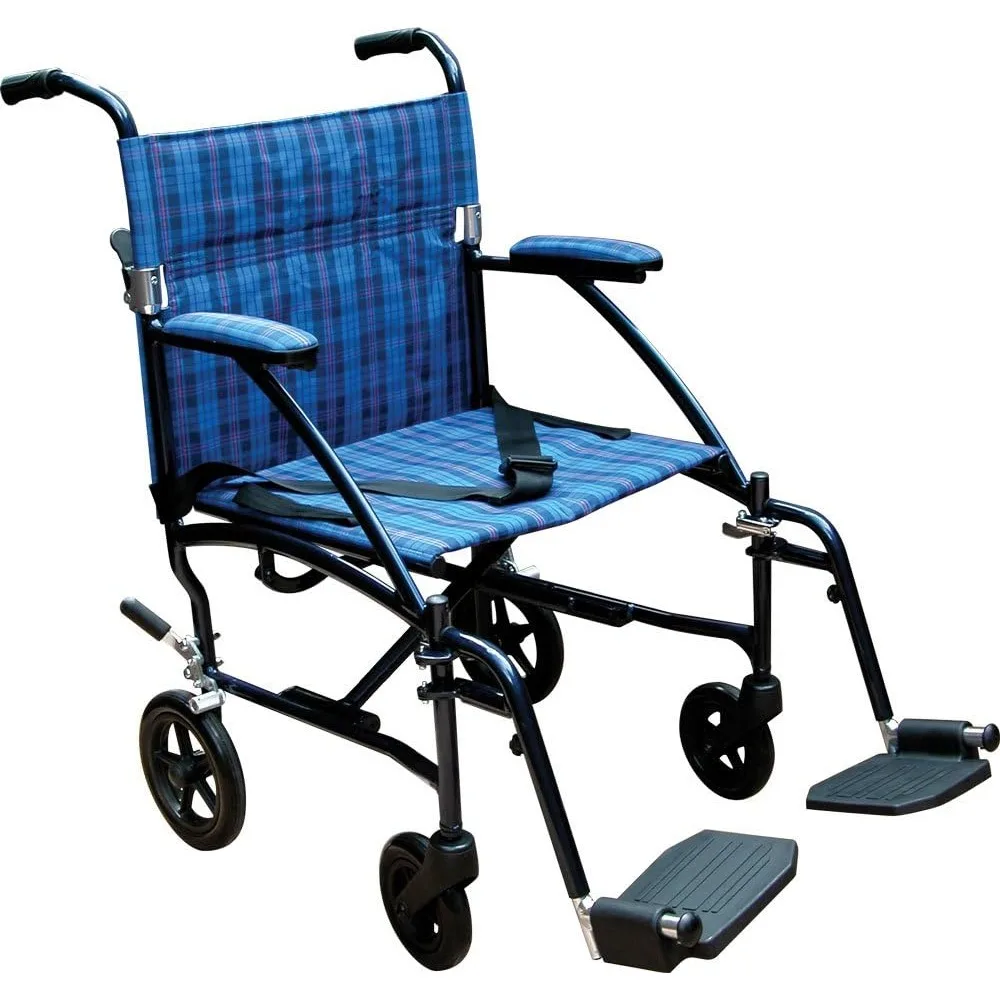 DFL19-BL Fly-Lite Lightweight Folding Transport Wheelchair with Swing-Away Footrests
DFL19-BL Fly-Lite Lightweight Folding Transport Wheelchair with Swing-Away Footrests