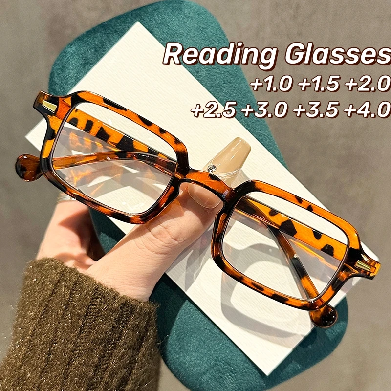 2025 Fashion Small Square Reading Glasses Women New Retro Rivets Decoration Glasses Men Leopard Frame Presbyopia Glasses
2025 Fashion Small Square Reading Glasses Women New Retro Rivets Decoration Glasses Men Leopard Frame Presbyopia Glasses