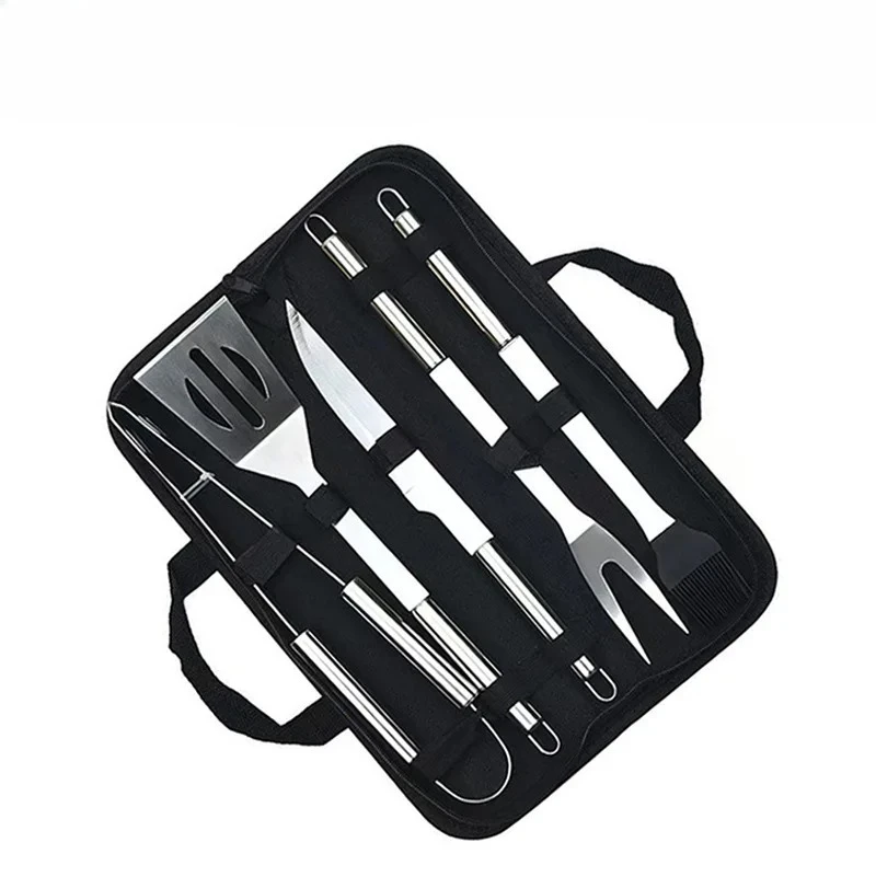5Pcs BBQ Tool Set Canvas Storage Bag, Stainless Steel Grill Spatula Fork Tongs Outdoor Barbecue Utensil Kit
5Pcs BBQ Tool Set Canvas Storage Bag, Stainless Steel Grill Spatula Fork Tongs Outdoor Barbecue Utensil Kit