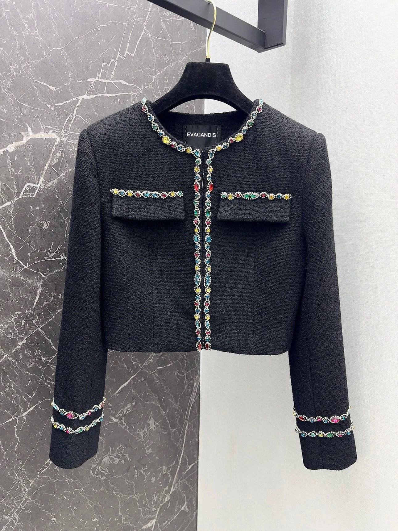 EVACANDIS Colorful Handmade Diamond Women Top Quality New Coat Luxury Vintage O-Neck Chic Elegant Office Lady Jacket Solid Tops
EVACANDIS Colorful Handmade Diamond Women Top Quality New Coat Luxury Vintage O-Neck Chic Elegant Office Lady Jacket Solid Tops