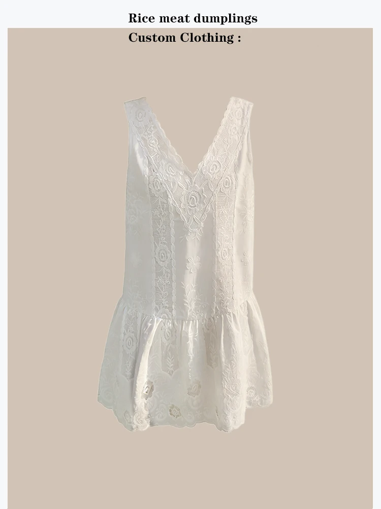 Romantic Style Embroidered Lace Patchwork Dress French Style Cotton Soft Material Backless V-Neck Loose Fit Daily Wear
Romantic Style Embroidered Lace Patchwork Dress French Style Cotton Soft Material Backless V-Neck Loose Fit Daily Wear
