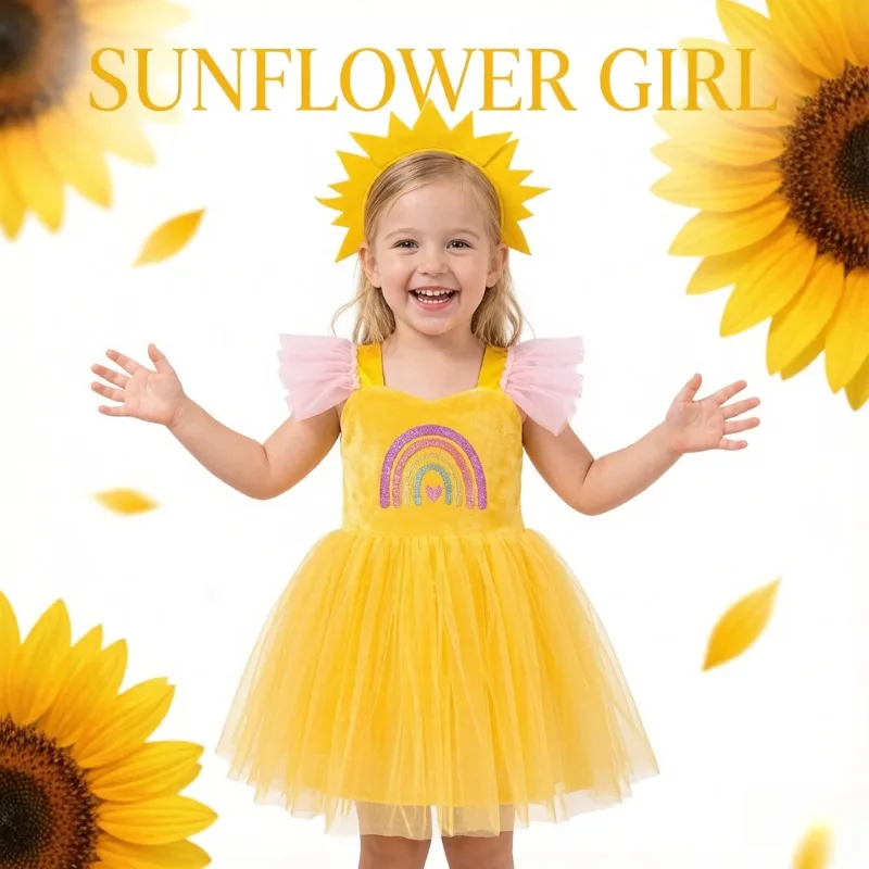 Rainbow Sun Glitter Role Play Cosplay Fluffy Tulle Tutu Dress, Halloween Holiday Outfit, Birthday Stage Carnival Fancy Costume
Rainbow Sun Glitter Role Play Cosplay Fluffy Tulle Tutu Dress, Halloween Holiday Outfit, Birthday Stage Carnival Fancy Costume