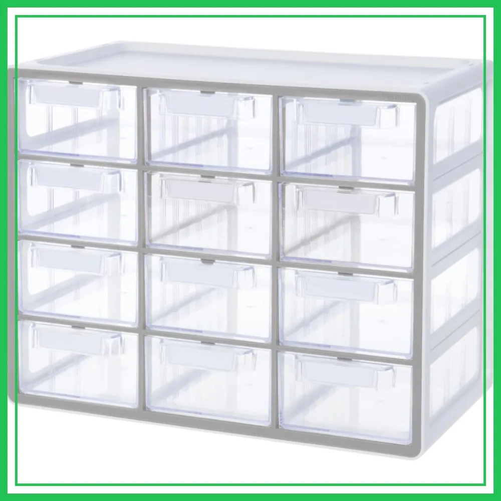 Large 12-Drawer Stackable Cabinet - Clear Organizer for Hardware, Beads, Crafts & Office, Gray
Large 12-Drawer Stackable Cabinet - Clear Organizer for Hardware, Beads, Crafts & Office, Gray
