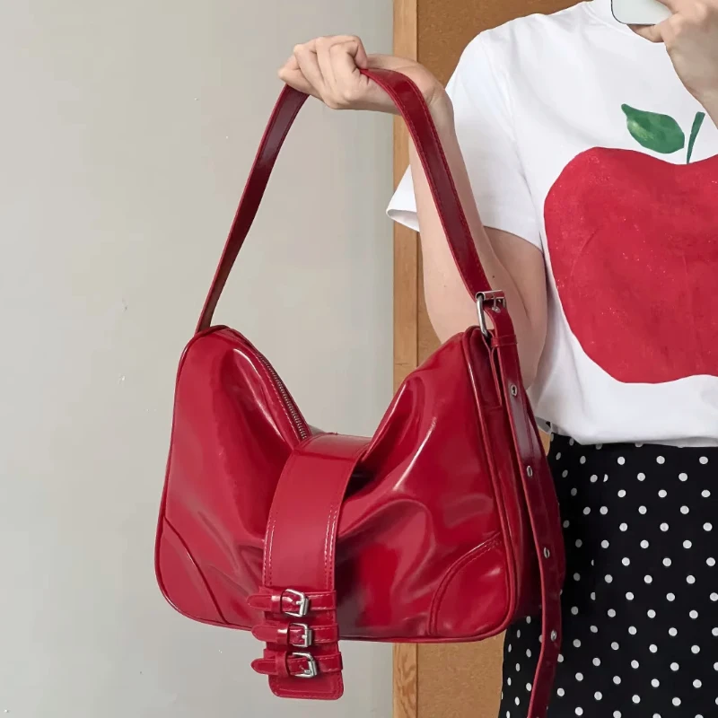 Wine Red Sweet Cool Spicy Girl y2k Motorcycle Bag 2024 Women's Large Capacity Soft Leather Tote Bag Chic Commuting Crossbody Bag
Wine Red Sweet Cool Spicy Girl y2k Motorcycle Bag 2024 Women's Large Capacity Soft Leather Tote Bag Chic Commuting Crossbody Bag
