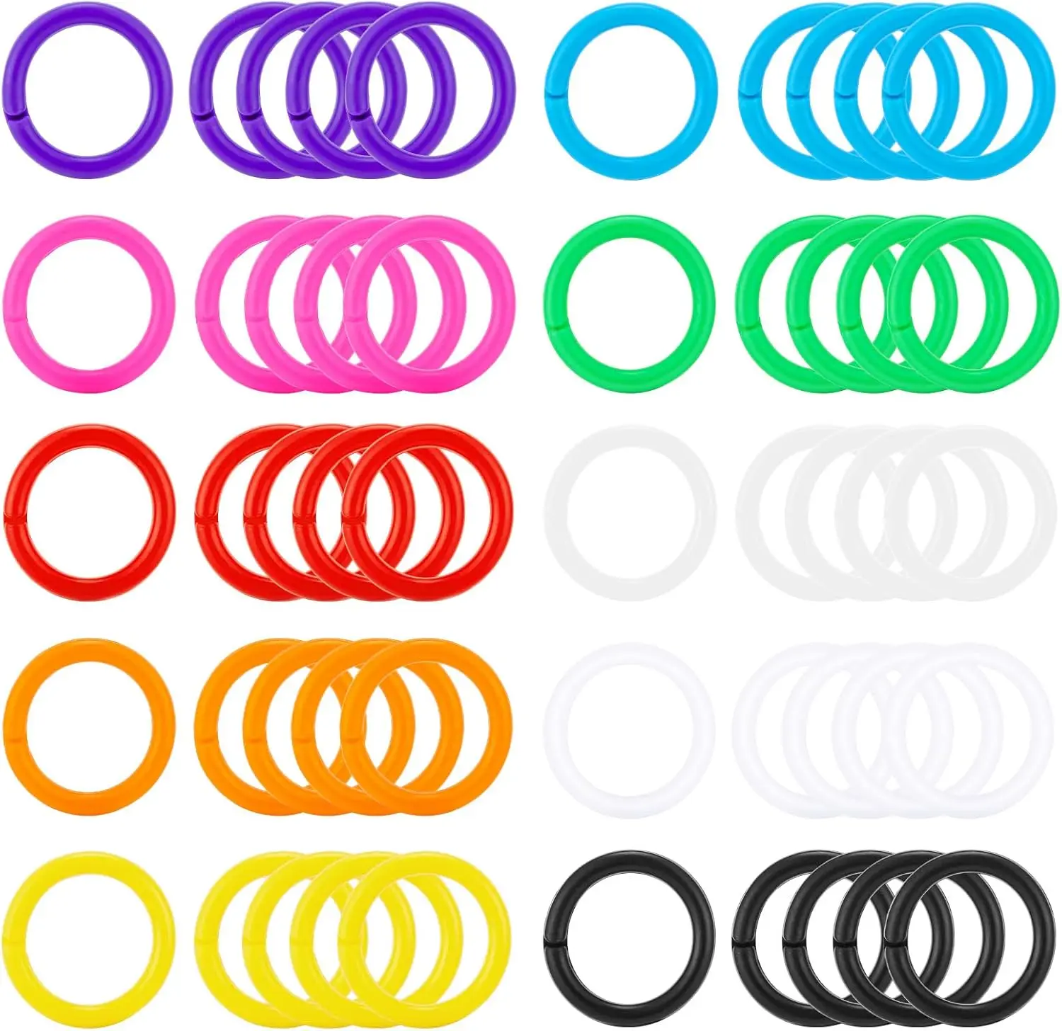 50Pcs Loose Leaf Binder Rings, 10 Colors, 0.78" Inner Diameter Plastic Book Rings for Cards, Keychains, Index Cards, Office School Supplies
50Pcs Loose Leaf Binder Rings, 10 Colors, 0.78" Inner Diameter Plastic Book Rings for Cards, Keychains, Index Cards, Office School Supplies