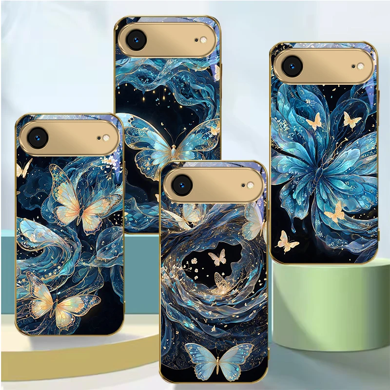 Elegant blue butterfly Suitable For iPhone Air 17 Pro Max 16 E 15 Pro 14 13Plus 12mini 11 17Air X 17Pro Golden glass phone case
Elegant blue butterfly Suitable For iPhone Air 17 Pro Max 16 E 15 Pro 14 13Plus 12mini 11 17Air X 17Pro Golden glass phone case