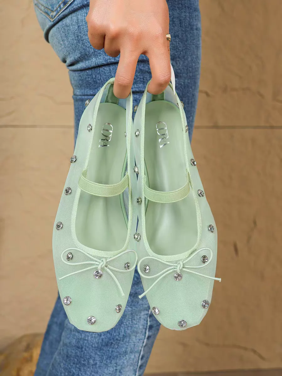 2025 Summer New Women's Ballet Flat Shoes Mesh Breathable Slip-On with Knot And Rhinestones Fashionable Casual Snea...
2025 Summer New Women's Ballet Flat Shoes Mesh Breathable Slip-On with Knot And Rhinestones Fashionable Casual Snea...