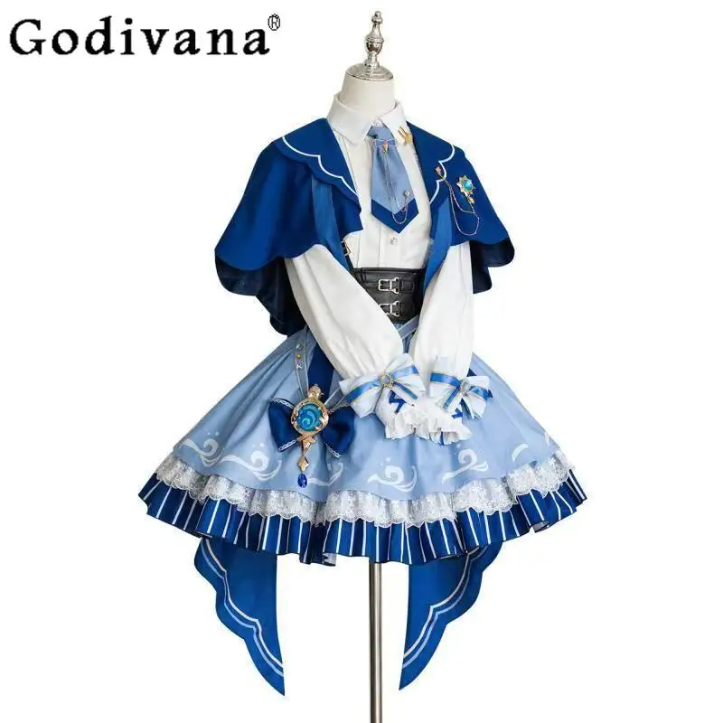 Animation Original God Cos Suit Women's Game Lolita Cosplay Clothing Skirt Suits Female Blue Shirt and Skirt Outfits
Animation Original God Cos Suit Women's Game Lolita Cosplay Clothing Skirt Suits Female Blue Shirt and Skirt Outfits