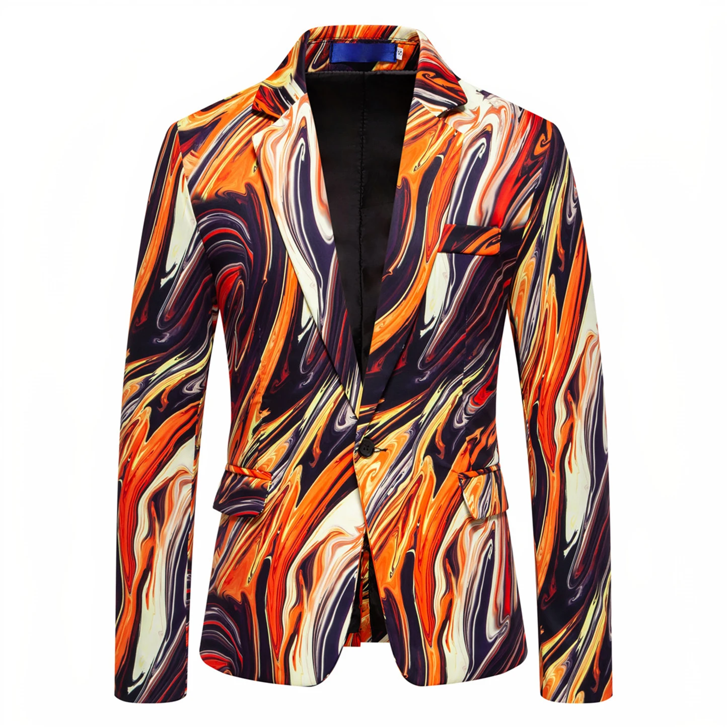 Fashionable Printed Stage Performance Men's Suit Jacket Casual Standard Fit Polyester Blend Long Sleeve Button Decorated Coat
Fashionable Printed Stage Performance Men's Suit Jacket Casual Standard Fit Polyester Blend Long Sleeve Button Decorated Coat