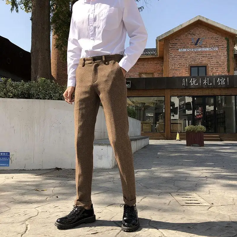 2023 Autumn Winter Woolen Men's Business Pants Casual Slim Wedding Suit Pant Office Social Long Straight Trousers Male L50
2023 Autumn Winter Woolen Men's Business Pants Casual Slim Wedding Suit Pant Office Social Long Straight Trousers Male L50