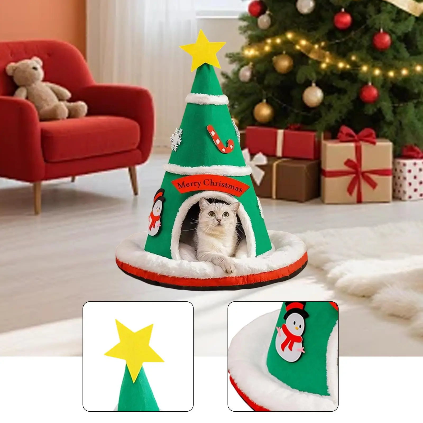 Christmas Cat Bed Removable Anti Slip Creative Comfortable Pet House Nest Cave Bed for Indoor Cats for Small Cats Bedroom
Christmas Cat Bed Removable Anti Slip Creative Comfortable Pet House Nest Cave Bed for Indoor Cats for Small Cats Bedroom