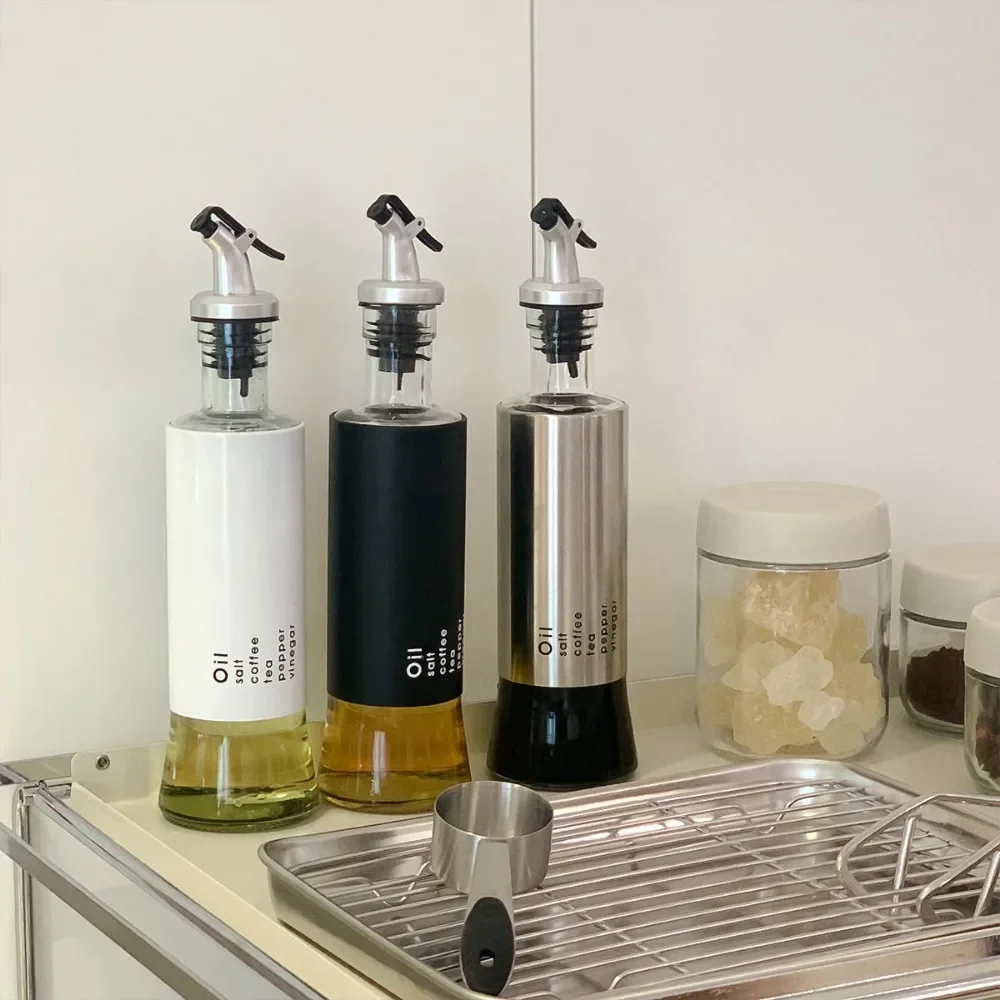 Nordic Kitchen Oil Dispense Stainless Steel Cooking Oil Container Spout Glass Kitchen Liquid Dispenser Bottle Vinegar Pot
Nordic Kitchen Oil Dispense Stainless Steel Cooking Oil Container Spout Glass Kitchen Liquid Dispenser Bottle Vinegar Pot