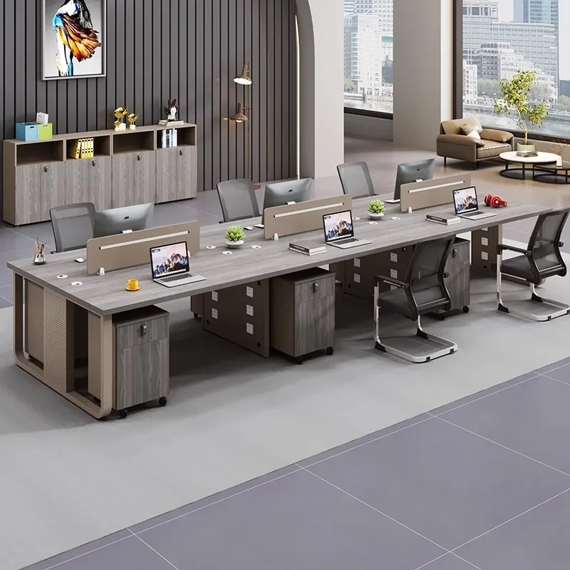 Staff office desk and chair combination simple modern 4 double 6 four single seat office station card seat financial computer
Staff office desk and chair combination simple modern 4 double 6 four single seat office station card seat financial computer