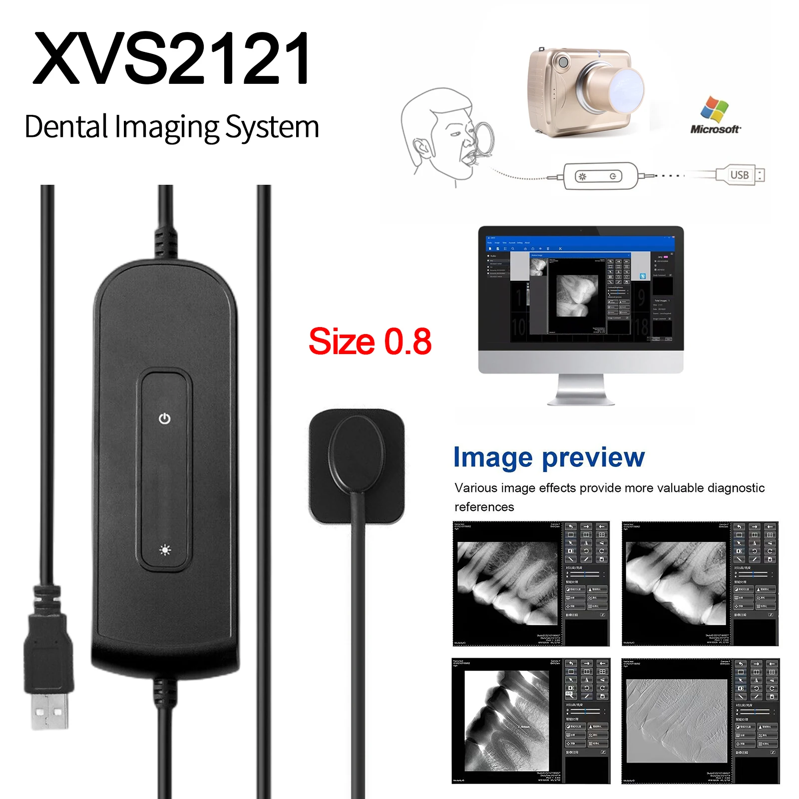 Woodpex Style Dental Xray Imaging System RVG Digital X-Ray Sensor Size 1 for Kids/Pets +Sensor Holder
Woodpex Style Dental Xray Imaging System RVG Digital X-Ray Sensor Size 1 for Kids/Pets +Sensor Holder