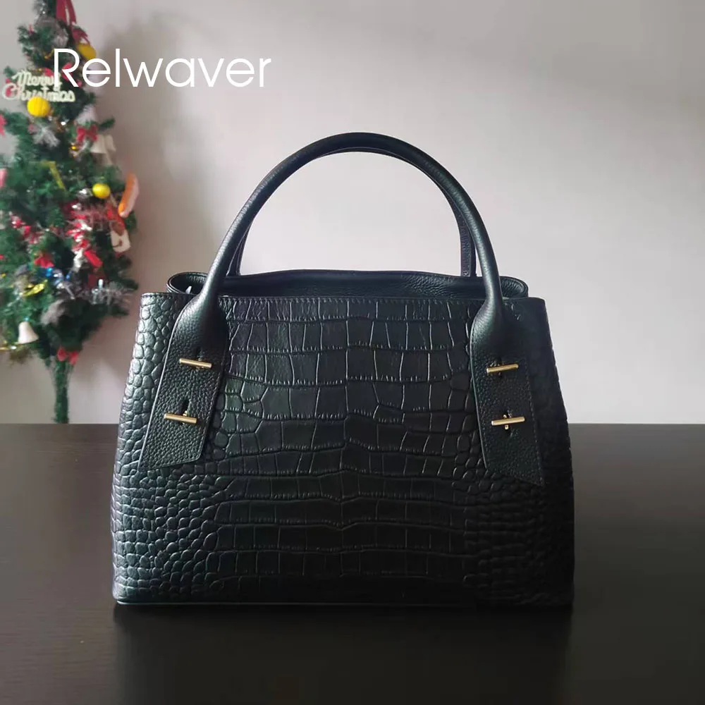 Relwaver crocodile pattern women handbag genuine leather top handle bag 2025 autumn winter black tote bag mature ladies hand bag
Relwaver crocodile pattern women handbag genuine leather top handle bag 2025 autumn winter black tote bag mature ladies hand bag