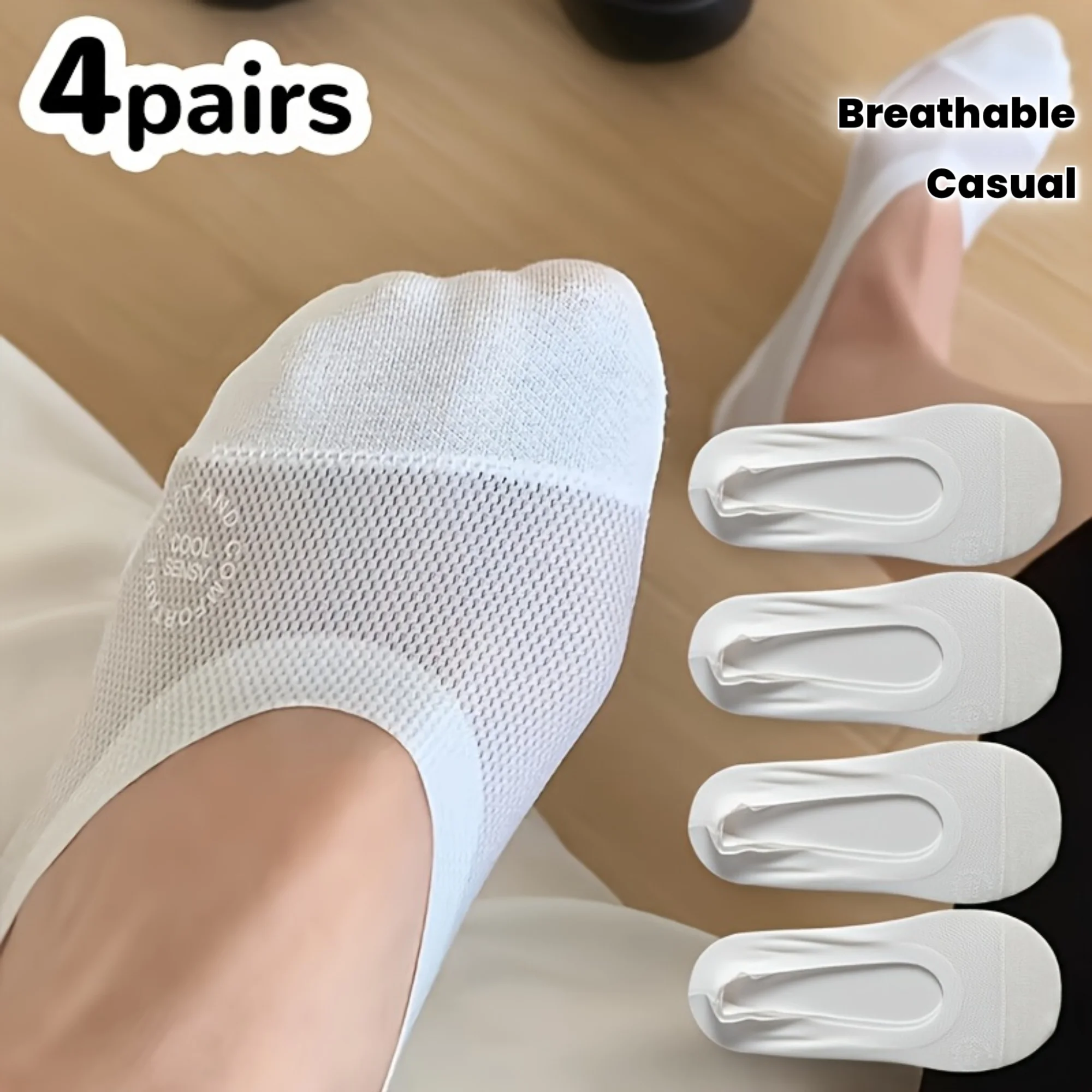 4 pairs Women’s Ultra-Thin Invisible Socks, Breathable Mesh No-Show Socks with Silicone Anti-Slip Grip, Cute Glossy Casual Boat
4 pairs Women’s Ultra-Thin Invisible Socks, Breathable Mesh No-Show Socks with Silicone Anti-Slip Grip, Cute Glossy Casual Boat