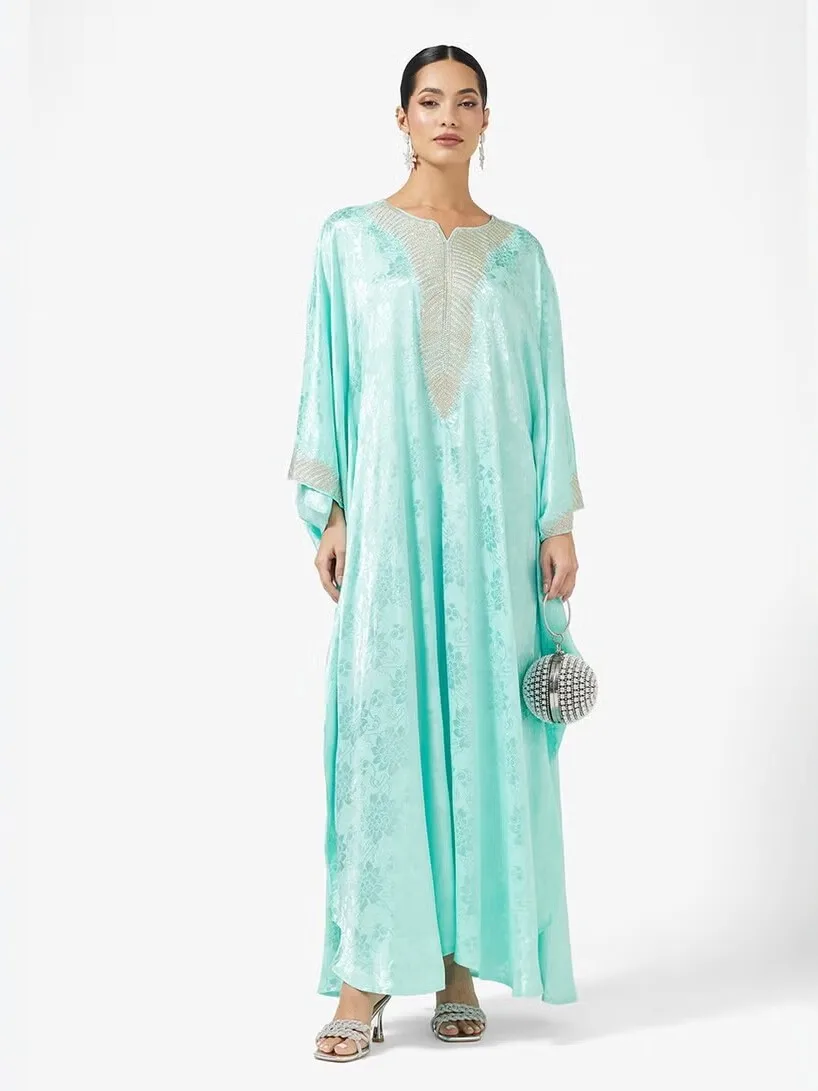 Elegant Long Dress with Embroidery And Rhinestones V-Neck Middle East Style Women's Clothing New Arrival for Spring Summer
Elegant Long Dress with Embroidery And Rhinestones V-Neck Middle East Style Women's Clothing New Arrival for Spring Summer