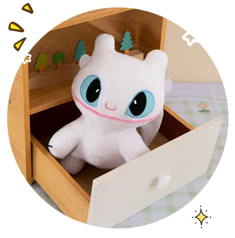 Juguete de peluche relleno con luz sin dientes Kawaii, bonito dragón de dibujos animados, maestro domador, juguete de peluche sin dientes, regalo de cumpleaños para novia