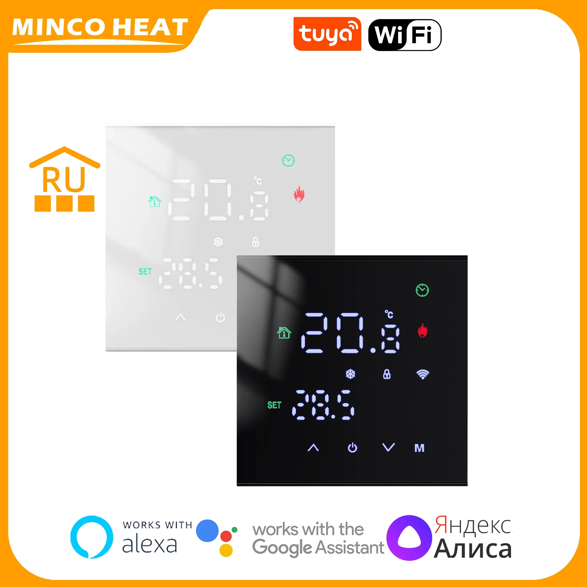 Новый M3H Tuya Smart WiFi термостат для подогрева пола 100 ~ 240 В программируемый белый черный голосовое управление регулируемой подсветкой
Новый M3H Tuya Smart WiFi термостат для подогрева пола 100 ~ 240 В программируемый белый черный голосовое управление регулируемой подсветкой