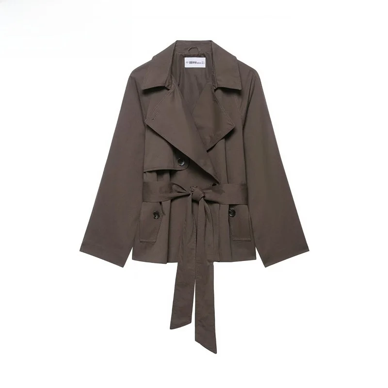 Faionable Long Sve ort Coat Women's Autumn New Arrival Belted Button up Versatile Outerwear Polyester Fiber Warmth
Faionable Long Sve ort Coat Women's Autumn New Arrival Belted Button up Versatile Outerwear Polyester Fiber Warmth