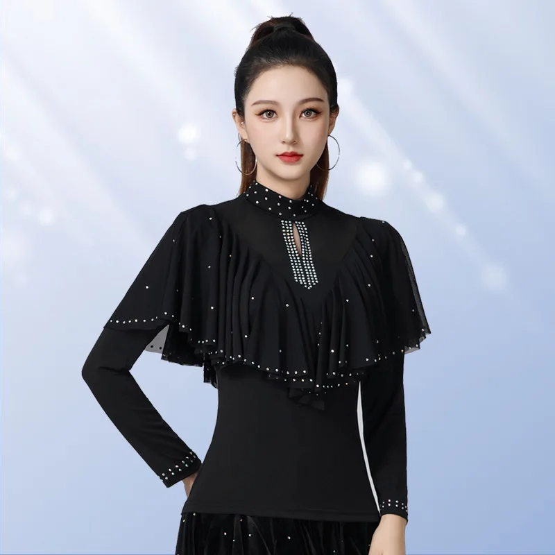 Женское современное квадратное танцевальное женское платье с воротником-стойкой и длинными рукавами, элегантное платье для латинских танцев, блестящие драгоценности, одежда для самбы
Женское современное квадратное танцевальное женское платье с воротником-стойкой и длинными рукавами, элегантное платье для латинских танцев, блестящие драгоценности, одежда для самбы