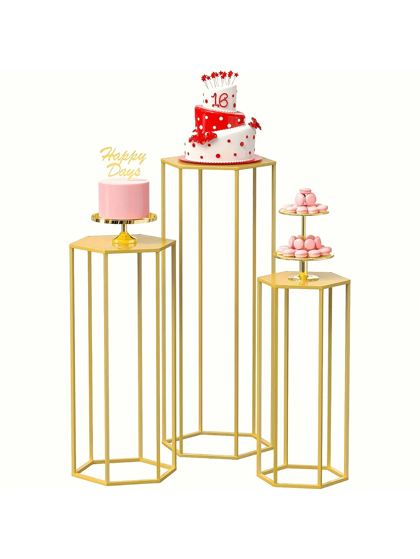 Large 6-Sided 3-Piece Storage Rack, Vase Decoration Bottle, Home Decoration, Party Decoration, Cake Placement, Flowers,
Large 6-Sided 3-Piece Storage Rack, Vase Decoration Bottle, Home Decoration, Party Decoration, Cake Placement, Flowers,