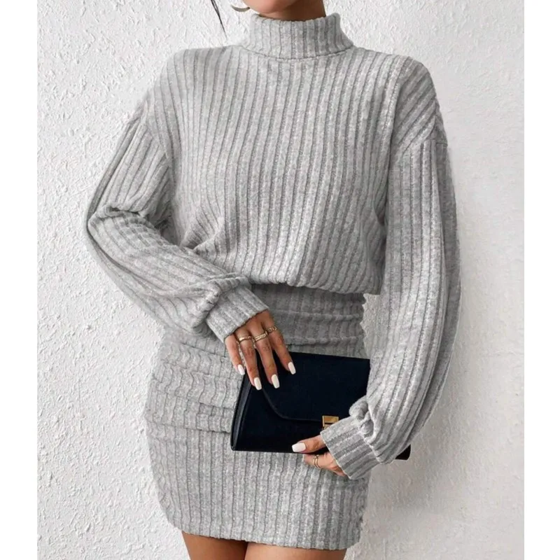 Women's Autumn Winter Fashion High Neck Knitted Sweater Dress Female Casual Solid Loose Long Sleeve Warm Mid Length Dresses
Women's Autumn Winter Fashion High Neck Knitted Sweater Dress Female Casual Solid Loose Long Sleeve Warm Mid Length Dresses