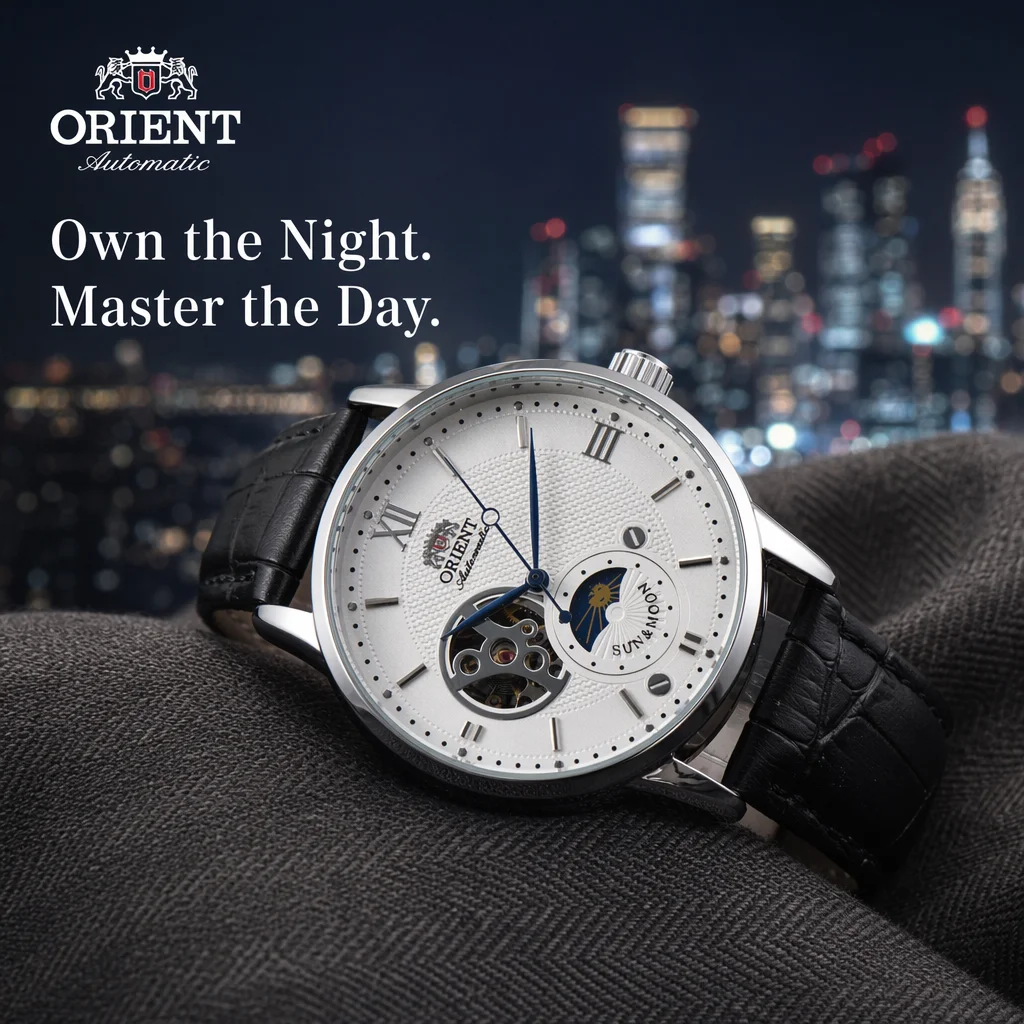 Orient Automatic Men Mechanical Watch Sun Moon Phase Skeleton Dial Crocodile Grain Leather Strap Business Gentleman Wristwatch
Orient Automatic Men Mechanical Watch Sun Moon Phase Skeleton Dial Crocodile Grain Leather Strap Business Gentleman Wristwatch