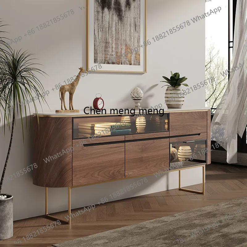 Italian light luxury arc dining side cabinet tea, Nordic walnut, tempered glass entrance cabinet
Italian light luxury arc dining side cabinet tea, Nordic walnut, tempered glass entrance cabinet