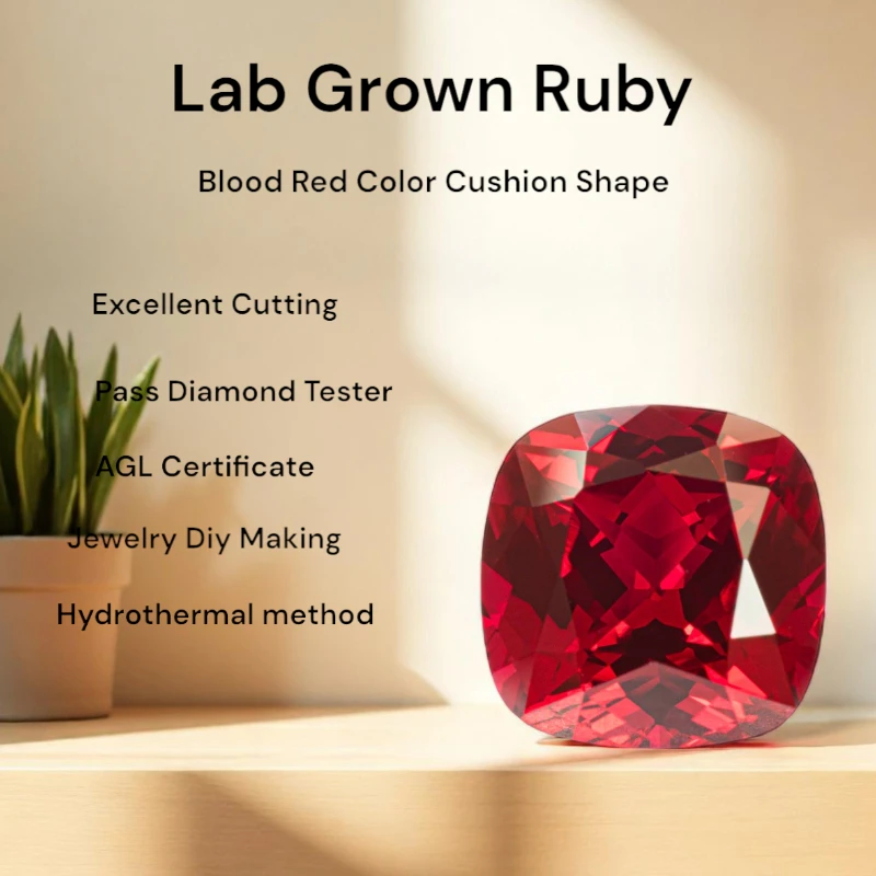 Blood Red Color Lab Grown Ruby Pigeon Cushion Shape DIY Ring Necklace Earrings Main Materials Artificial Gemstone Certif
Blood Red Color Lab Grown Ruby Pigeon Cushion Shape DIY Ring Necklace Earrings Main Materials Artificial Gemstone Certif