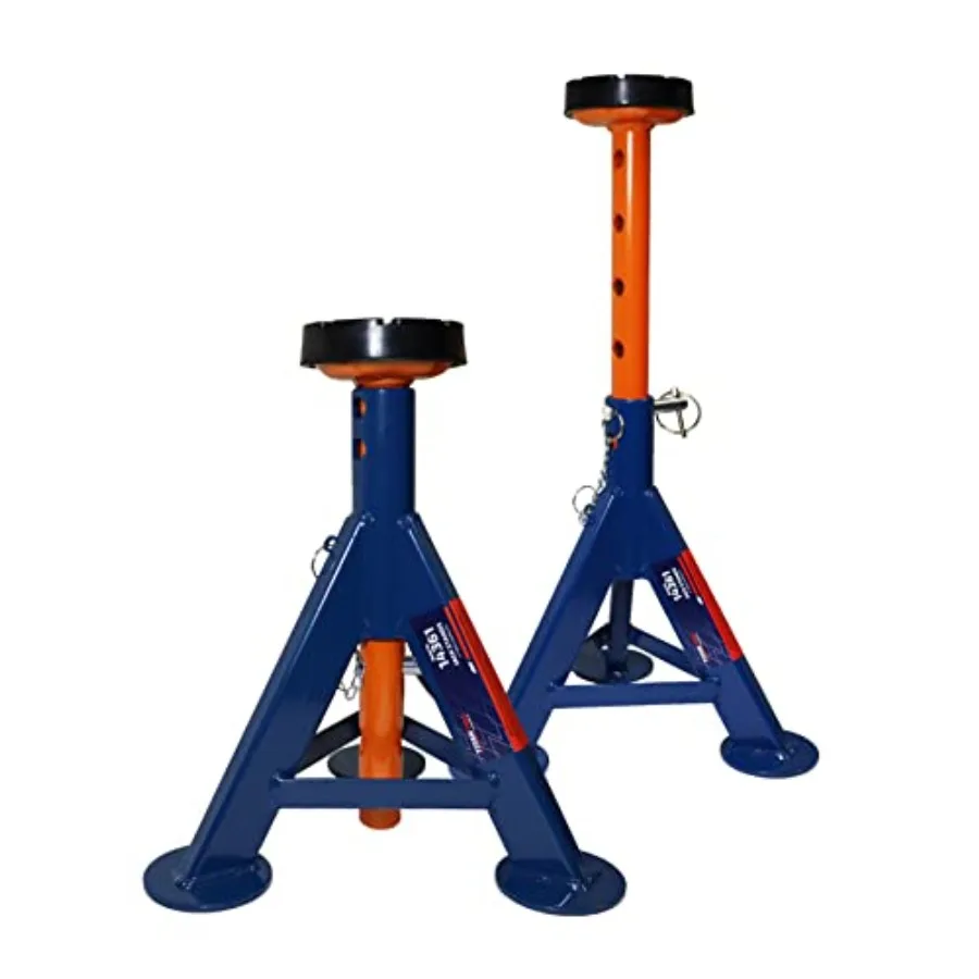 Truck, SUV, and van safety support: 4-ton heavy-duty flat top jack stands pair,steel, black, with wide base and reinforced ribb
Truck, SUV, and van safety support: 4-ton heavy-duty flat top jack stands pair,steel, black, with wide base and reinforced ribb